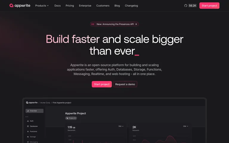 Appwrite screenshot