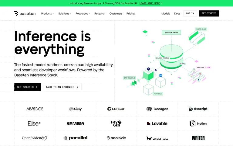 Baseten screenshot