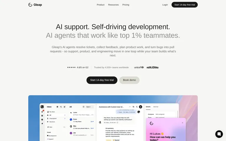 Gleap screenshot